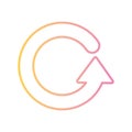 Repeat arrow to right direction gradient style icon vector design