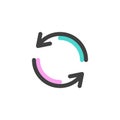 Repeat button filled outline icon
