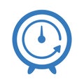 Repeat, clock,, reload, refresh, time icon. Blue vector