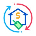 Repeat home financing percentage icon vector outline illustration Royalty Free Stock Photo