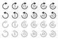 Repeat icon for application and web or Media player control. Repeat 5, 15, 30, 45 seconds simple vector icon.