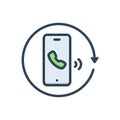 Color illustration icon for Repeat, reduplication and call