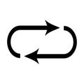 Repeat icon. Refresh arrow sign. loop or shuffle icon. Stock vector