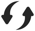 Repeat icon. Two black arrow. Sync symbol