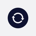 repeat icon, vector illustration. flat round icon Royalty Free Stock Photo