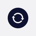 repeat icon, vector illustration. flat round icon Royalty Free Stock Photo