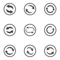 Repeat icons set. set of 9 refresh filled icons such as reload, update, reload, replay, loading arrow icons. repeat icons set Royalty Free Stock Photo