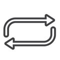 Repeat line icon, web and mobile, button sign
