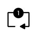 Repeat media player icon. Repeat one track symbol.