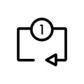 Repeat media player icon. Repeat one track symbol.