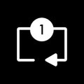 Repeat media player icon. Repeat one track symbol.