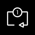 Repeat media player icon. Repeat one track symbol.