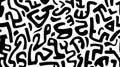 Repeat pattern of abstract line-based glyphs evokes an enigmatic, undecipherable script, Ai Generated