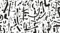 Repeat pattern of abstract line-based glyphs evokes an enigmatic, undecipherable script, Ai Generated