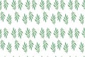 Repeat pattern of watercolor fancy green leaves on the white background