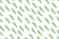 Repeat pattern of watercolor fancy leaves branches on the white background, hand drawn illustration