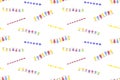 A repeat pattern of watercolor hand drawn light bulb garlands on the white background, festive and joyful mood Royalty Free Stock Photo