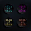 Repeat, plus, remove, minus, check sign dark badge color set icon. Simple thin line, outline vector of web icons for ui and ux,