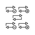 repeat, plus, remove, minus, check sign icons. Element of outline button icons. Thin line icon for website design and development