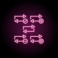 Repeat, plus, remove, minus, check sign neon icon. Simple thin line, outline vector of web icons for ui and ux, website or mobile