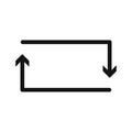 Repeat reload arrow icon Black line art vector