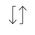 Repeat reload arrow icon outline collection in black and on white background