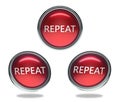 Repeat glass button Royalty Free Stock Photo