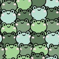 Repeat.Seamless pattern of cute frog cartoon background.Wild animal character design