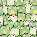 Repeat.Seamless pattern of cute smile frog background.Reptile animal Royalty Free Stock Photo