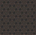 Repeat White Graphic Rhombus Background Pattern. Dark Modern Vector, Triangle Backdrop Texture. Golden Black Technology, Plexus