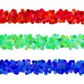 Repeatable abstract dot pattern page dividing line design set - vector graphic elements from colored circles