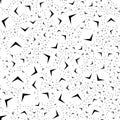 Repeatable geometric pattern with scattered, random shapes