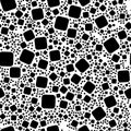 Repeatable geometric pattern with scattered, random shapes