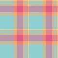 Repeatable patterns seamless fabric check, regular pattern textile vector. Paint texture plaid background tartan in cyan and