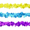 Repeatable random square pattern paragraph dividing line design set - vector graphic design elements Royalty Free Stock Photo