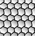 Repeatable seamless pattern with tilted, overlapping hexagons. G