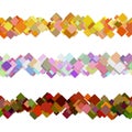 Repeatable square pattern paragraph divider line design set - vector design elements from colored rounded squares Royalty Free Stock Photo