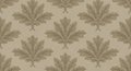 Repeated acanthus leaf patterns with a symmetrical, ornate design on a beige background. The motif Royalty Free Stock Photo