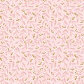 Repeated background with small twigs and berries. Cute floral vector seamless pattern. Royalty Free Stock Photo