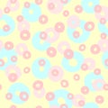 Repeated circles drawn by hand. Geometric seamless pattern for children.