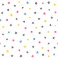 Repeated coloured stars. Cute seamless pattern for kids. Royalty Free Stock Photo