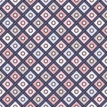 Repeated diamonds background. Geometric motif. Seamless surface pattern design with pastel colors square ornament.