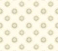 Repeated flower pattern with light yellow background and gray floral designs in symmetrical arrangement Royalty Free Stock Photo