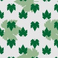 repeated green grape leaves flat pattern vector design