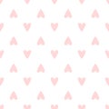 Repeated hearts drawn by hand. Cute romantic seamless pattern. Royalty Free Stock Photo