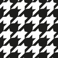 Repeated houndtooth texture. Black hound tooth on white background. Simple abstract plaid dogstooth or goose feet.