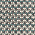 Repeated octagons stained glass mosaic abstract background. Ceramic tiles wallpaper. Seamless surface pattern