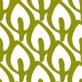 Repeated outlines of leaves. Organic seamless pattern.