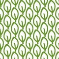 Repeated outlines of leaves. Painted by hand rough brush. Seamless pattern. Royalty Free Stock Photo