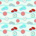 repeated pattern with hand drawn donuts illustrations Royalty Free Stock Photo